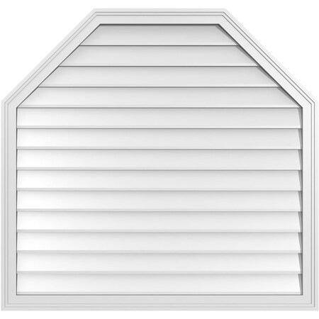 Ekena Millwork Octagonal Top Surface Mount PVC Gable Vent w/ 2"W x 1-1/2"P Brickmould Frame, 42"W x 40"H GVPOT42X4002SN